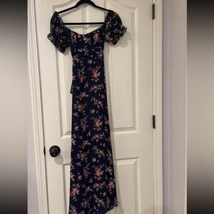 Altar'd State Navy Floral Maxi Dress